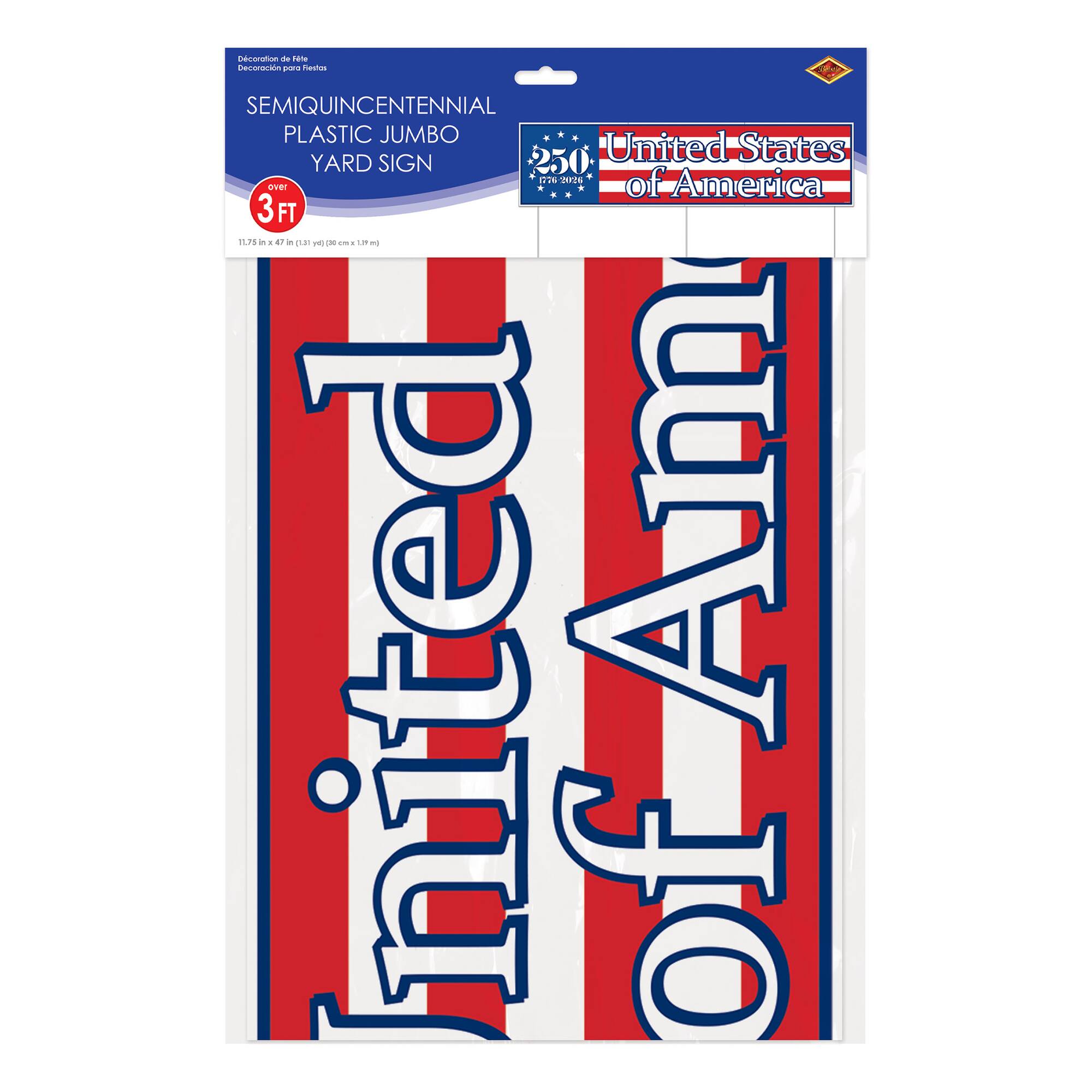 Beistle 11.75" x 47" Jumbo Semiquin Plastic Yard Sign
